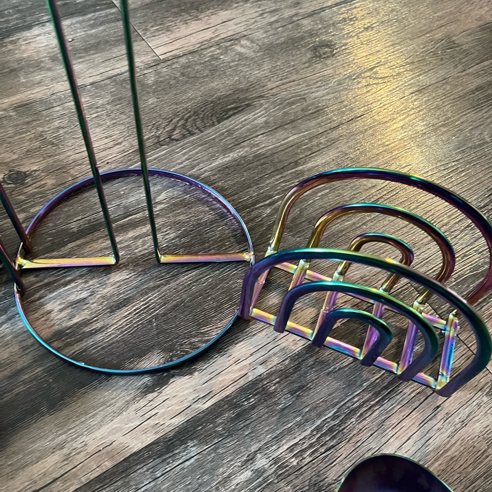Rainbow, metallic kitchen, decor, and accessories